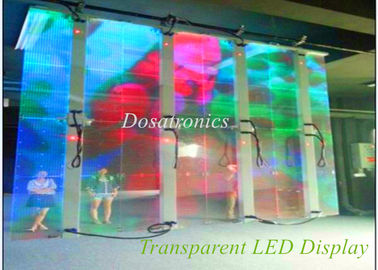 China Exposição de diodo emissor de luz transparente grande SMD do vidro 3535, parede video conduzida transparente de 1R1G1B P12 fornecedor